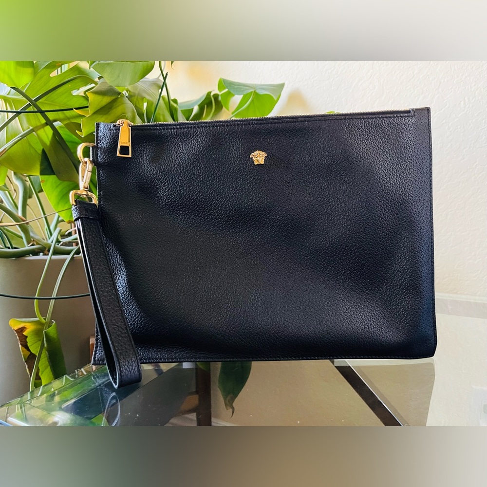 Versace Leather Clutch Wristlet